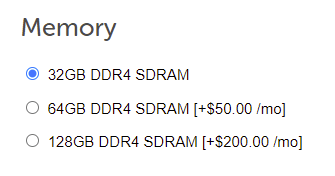 Step 4: Choose dedicated server RAM
