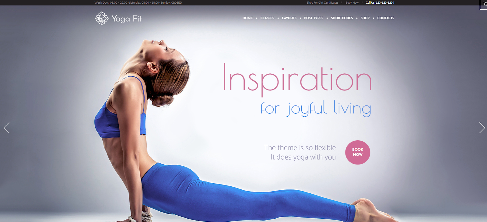 Yoga Fit Theme in WordPress