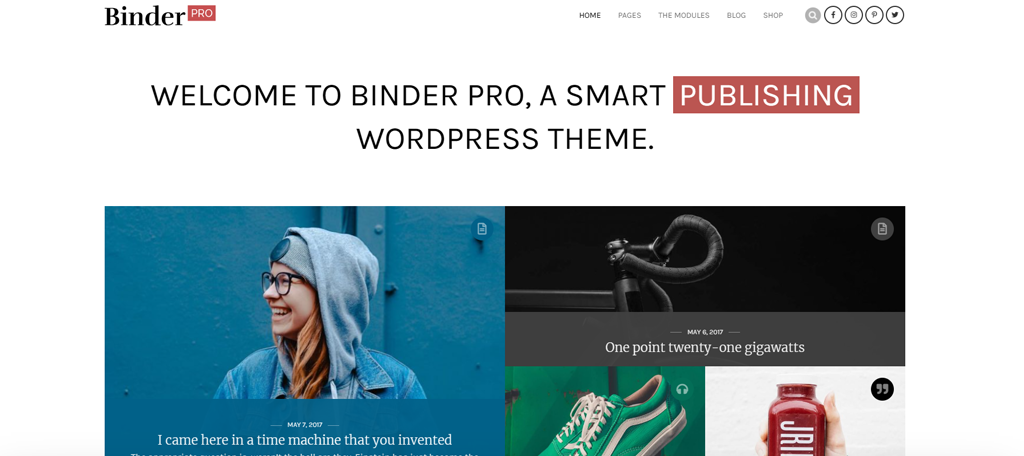 Binder Pro is one of the best themes for artists in WordPress