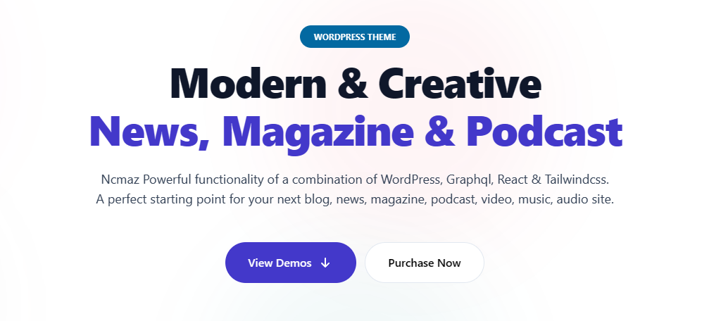 Ncmaz is one of the best podcast themes in WordPress
