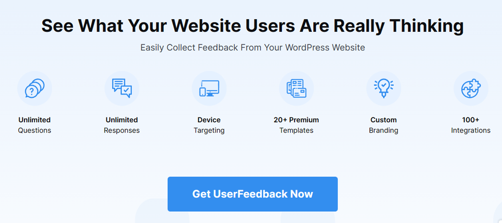 UserFeedback is the best WordPress survey plugin