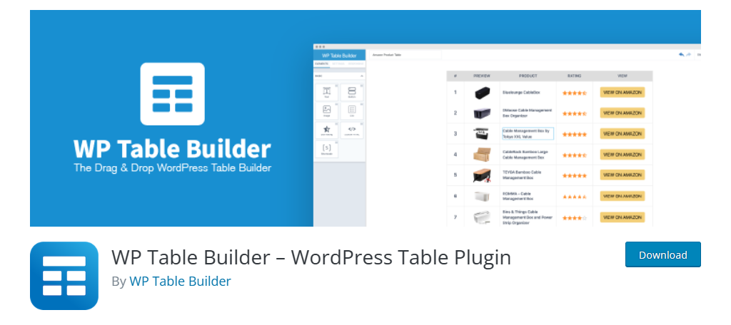 WP Table Builder is one of the best table plugins for WordPress eCommerce