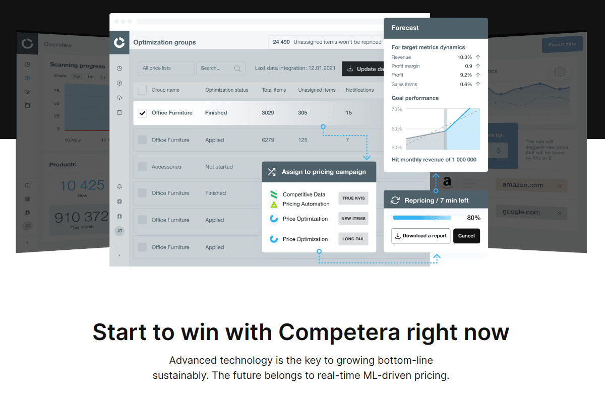 Competera lets you opt for dynamic pricing based on market data via machine learning. 