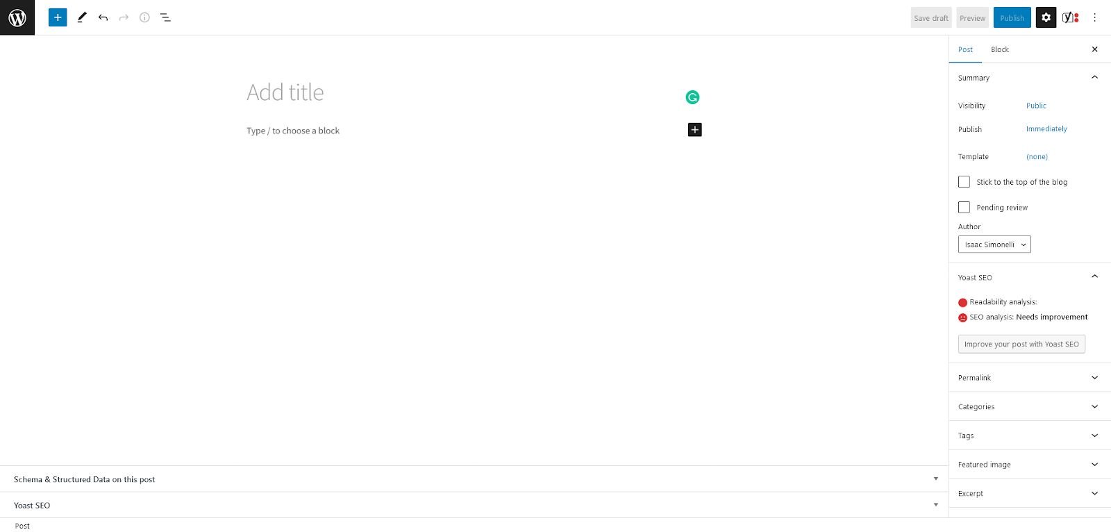 Screenshot of the WordPress Text Editor.